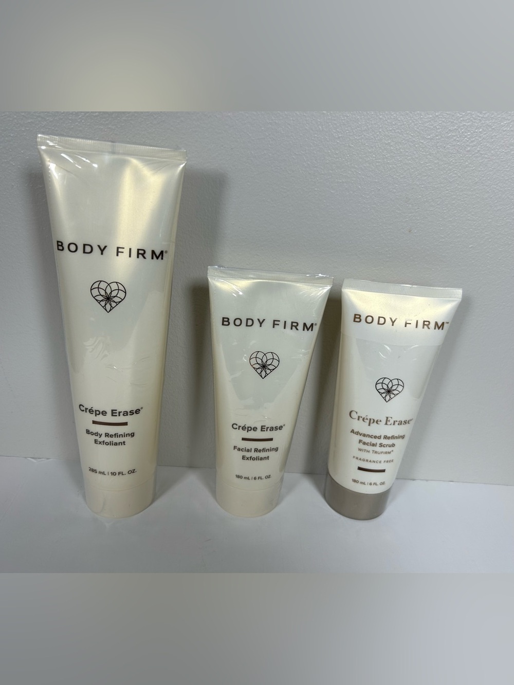Body Firm Crépe Erase (Set of 3) Face Body Refining Exfoliants and Facial Scrub
